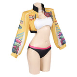 Disfraz sexy amarillo Rumi para mujer, ideal para Halloween, carnaval o fiestas.