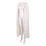 Traje de cosplay de Padmé Amidala con capa blanca para Halloween, carnaval y fiestas