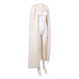 Traje de cosplay de Padmé Amidala con capa blanca para Halloween, carnaval y fiestas