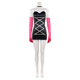 Traje de cosplay Hazbin Hotel Angel Dust negro para mujer adulta traje para fiesta de Halloween y carnaval