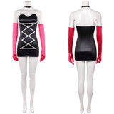 Traje de cosplay Hazbin Hotel Angel Dust negro para mujer adulta traje para fiesta de Halloween y carnaval