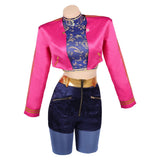 Traje de cosplay rosa Rumi para mujer adulta traje para fiesta de Halloween y carnaval
