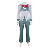 Traje gris y verde de Vox de Hazbin Hotel para cosplay para hombre adulto para Halloween carnaval o fiesta