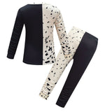 Película Cruella Pijama con Peluca Niños Cosplay Disfraz Halloween conjunto Carnaval Traje