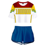 My Hero Academia Top y Pantalones Cortos Million Cosplay Ropa Casual de Verano 2 Piezas para Femenino