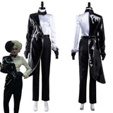 Película Cruella Cosplay disfraz Camisa blanca y negra abrigo Pantalón Halloween Carnaval Traje
