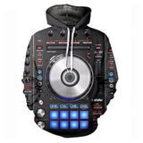 DJ Disco de Música Sudadera de Moda con Capucha para Adultos Unisex
