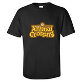 Animal Crossing Bosque de Los Animales Camiseta Negra Camiseta Casual de Verano Unisex