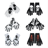 Halloween Guantes de Esqueleto Unisex Guantes de Hueso de Calavera Dedo Completo 6 Piezas Cosplay Accesorios