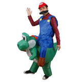Halloween Super Mario Mario Montando Dinosaurio Traje Inflable Hinchable para Adultos