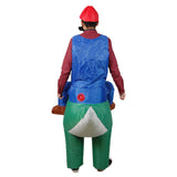Halloween Super Mario Mario Montando Dinosaurio Traje Inflable Hinchable para Adultos