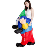Medio Cuerpo Montando en Santa Claus Disfraz de Navidad Traje Inflable para Adultos Unisex