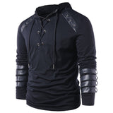 Halloween Carnaval Masculino Gótica Steampunk Sudadera con capucha  con correas de cuero