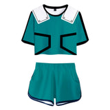 My Hero Academia Midoriya Izuku Cosplay Ropa Casual de 2 Piezas Top y Pantalones Cortos Unisex
