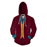 El Joker El Guasón Arthur Fleck Cosplay Sudadera Estampada con Cremallera para Adultos Unisex