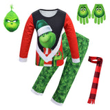 Grinch Cosplay How the Grinch Stole Camisa con Pantalones para Navidad para Niños