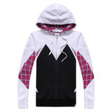 Hombre Araña Spider-Man: Into the Spider-Verse Gwen Stacy Sudadera con Cremallera para Adultos Unisex