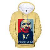 Martin Luther King Jr. Dream Sueño Sudadera Estampada con Capucha para Adultos Unisex