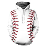 Béisbol Sudadera Estampada de Moda con Capucha para Adultos Unisex
