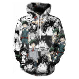 My Hero Academia Anime Casual Sudadera Estampada con Capucha para Adultos Unisex