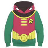 Teen Titans Go Robin Cosplay Sudadera Estampada con Capucha para Niños