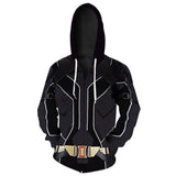 Black Widow Viuda Negra Natasha Romanoff Sudadera Negra con Cremallera para Adultos Unisex