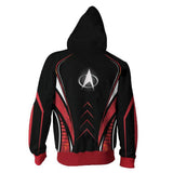 Viaje a Las Estrellas Star Trek Cosplay Sudadera con Cremallera y Capucha para Adultos Unisex