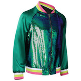 Película Zombies 3 Bucky Cosplay Disfraz Traje Abrigo de Chaqueta Lentejuelas Fiesta Halloween Carnaval