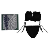 Anime Attack on Titan Cosplay Disfraz Traje de Baño Playa Sensual Capa Halloween Carnaval Traje
