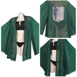 Anime Attack on Titan Cosplay Disfraz Traje de Baño Playa Sensual Capa Halloween Carnaval Traje