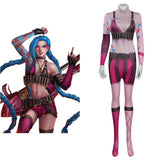 Juego Arcane: League of Legends-Jinx Cosplay Disfraz Traje Navidad Carnaval Fiesta