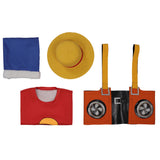 Anime One Piece Red Monkey D. Luffy Cosplay Disfraz Traje Fiesta