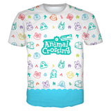 Animal Crossing Bosque de Los Animales Camiseta de Verano O-cuello Camiseta Casual Unisex