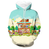Animal Crossing Bosque de Los Animales Sudadera con Capucha de Adolescente para Primavera Unisex
