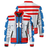 Película Captain America Cosplay Abrigo de chaqueta Disfraz Halloween Carnaval Traje cremallera 3D Impreso hombre