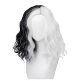 Película Cruella de Vi-Cruella Cosplay Peluca Cabello Sintético Resistente al Calor Carnival Halloween Fiesta