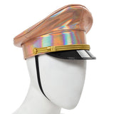 Tailandia Gorra de Oficial Militar de Cuero de PU Sombrero de Policía Accesorios