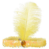 Tocado de Color Mixto Pluma de Avestruz con Lentejuelas Diadema de India