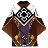 Juego Genshin Impact Zhongli Kimono Cárdigan Abrigo Toga Capa Pijama Cosplay Halloween Impreso