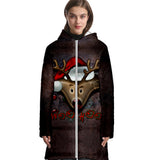 Navidad Christmas Ropa Gruesa de Invierno Chaqueta Larga de Terciopelo Chaqueta con Cremallera Unisex