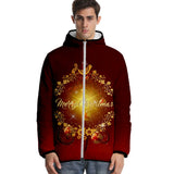 Navidad Christmas Ropa Gruesa de Invierno Chaqueta de Terciopelo Chaqueta con Cremallera Unisex