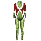 Navidad Xmas Mono Estampado de Patrón 3D Zentai Traje de Fiesta de Navidad Ropa de Rendimiento