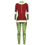 Navidad Xmas Mono Estampado de Patrón 3D Zentai Traje de Fiesta de Navidad Ropa de Rendimiento