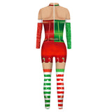 Navidad Xmas Mono Estampado de Patrón 3D Zentai Traje de Fiesta de Navidad Ropa de Rendimiento