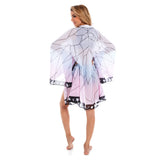 Demon Slayer Guardianes de la Noche Kochou Shinobu Traje de Baño Dividido Desviado con Abrigo de Hilo con Estampado de Mariposas y Tiras