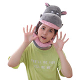 Halloween Novedad Divertido Sombrero de Hipopótamo Cubierta de Cabeza Gorro de Felpa Animal Accesorios