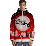 Navidad Christmas Ropa Gruesa de Invierno Chaqueta de Terciopelo Chaqueta con Cremallera Unisex