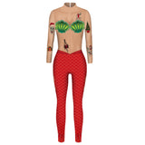 Navidad Xmas Mono Estampado de Patrón 3D Zentai Traje de Fiesta de Navidad Ropa de Rendimiento