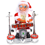 Musical Santa Claus con Tambor Bailando y Cantando Figura de Santa de Navidad