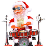 Musical Santa Claus con Tambor Bailando y Cantando Figura de Santa de Navidad
